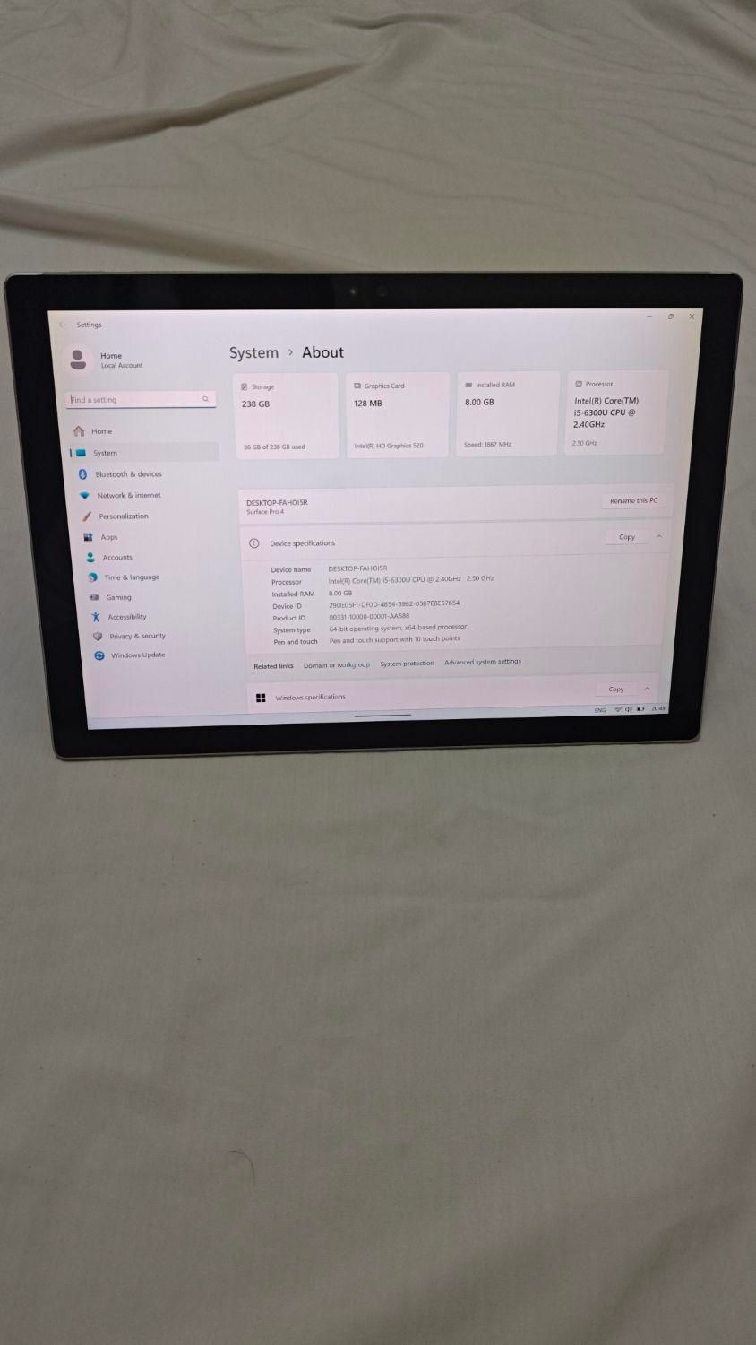 Surface pro 4  با کیبورد و اداپتور شارژ اصلی|رایانه همراه|تهران, میدان ولیعصر|دیوار