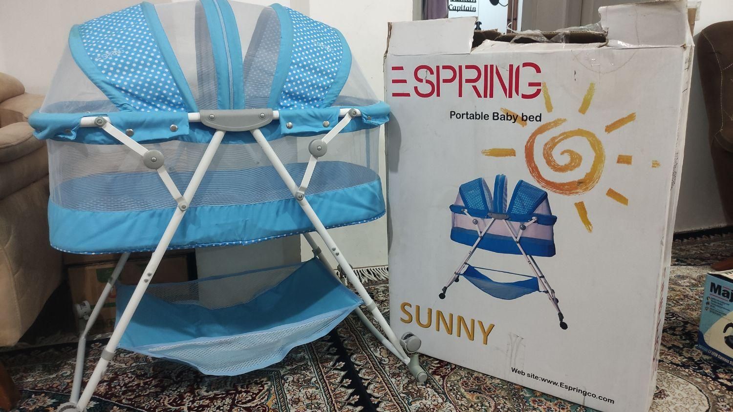 گهواره آبی رنگ نو|تخت و صندلی بچه|صفادشت, |دیوار