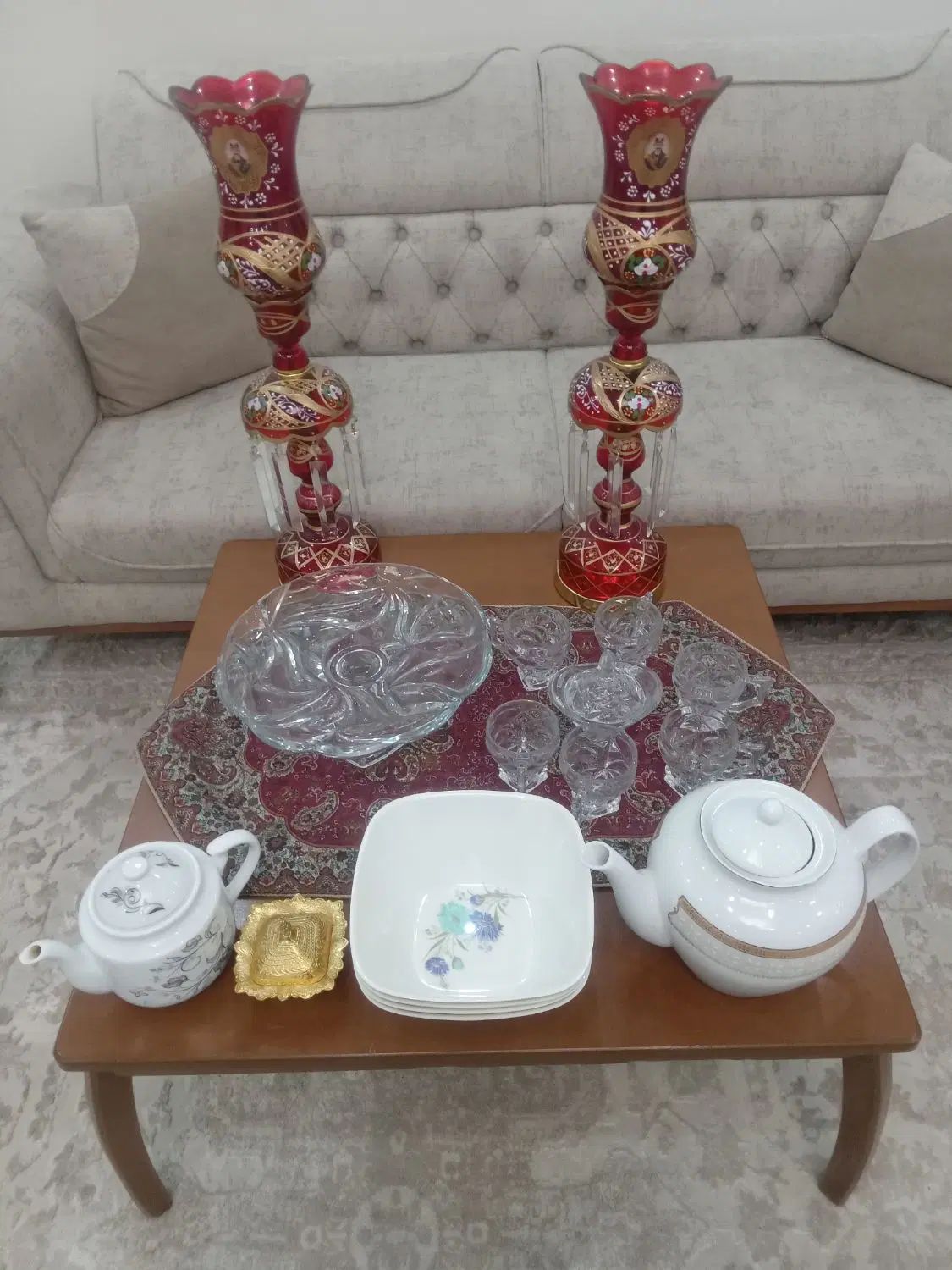 شمعدونی ، قوری ، فنجان قندان،میوه خوری|ظروف سرو و پذیرایی|تهران, افسریه شمالی|دیوار