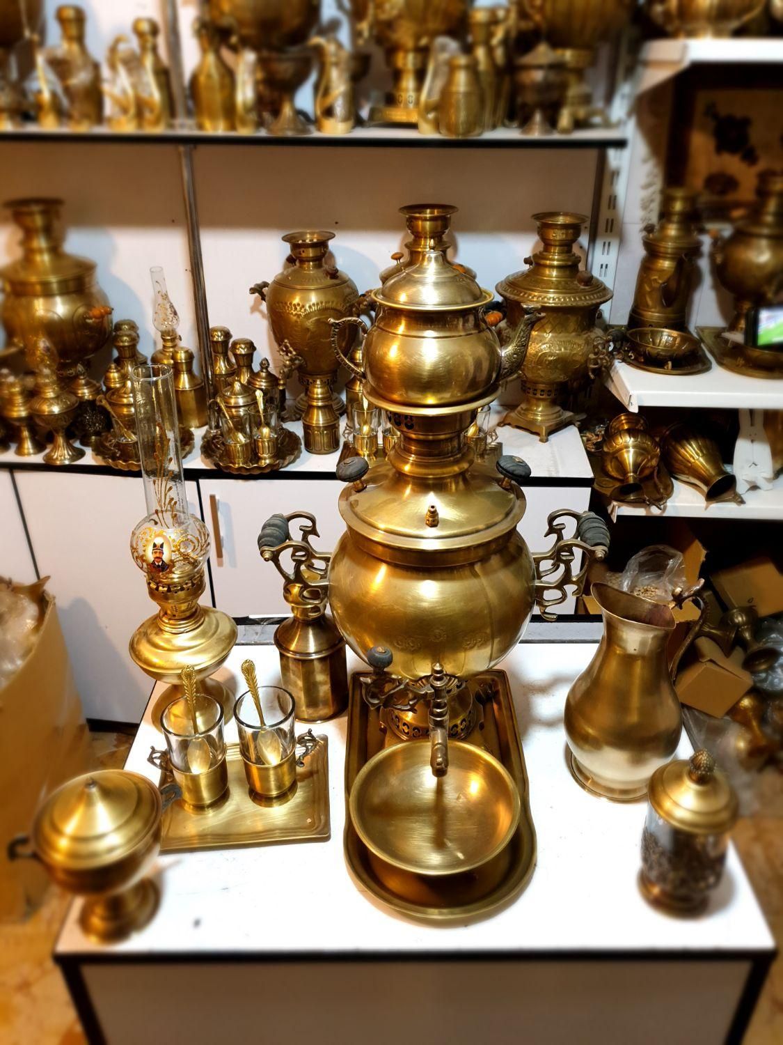 hews سماور گازی برنجی مسی برقی ذغالی زغالی6|سماور، چایساز، قهوهساز|اصفهان, دستگرده|دیوار