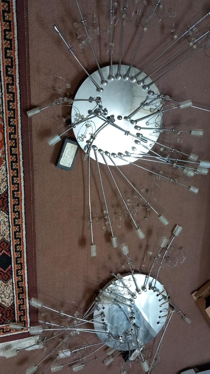 لوستر بزرگ زیبا کنترل دار و اویزو فلش خور و دو|لوستر و چراغ آویز|شیراز, گل سرخ|دیوار