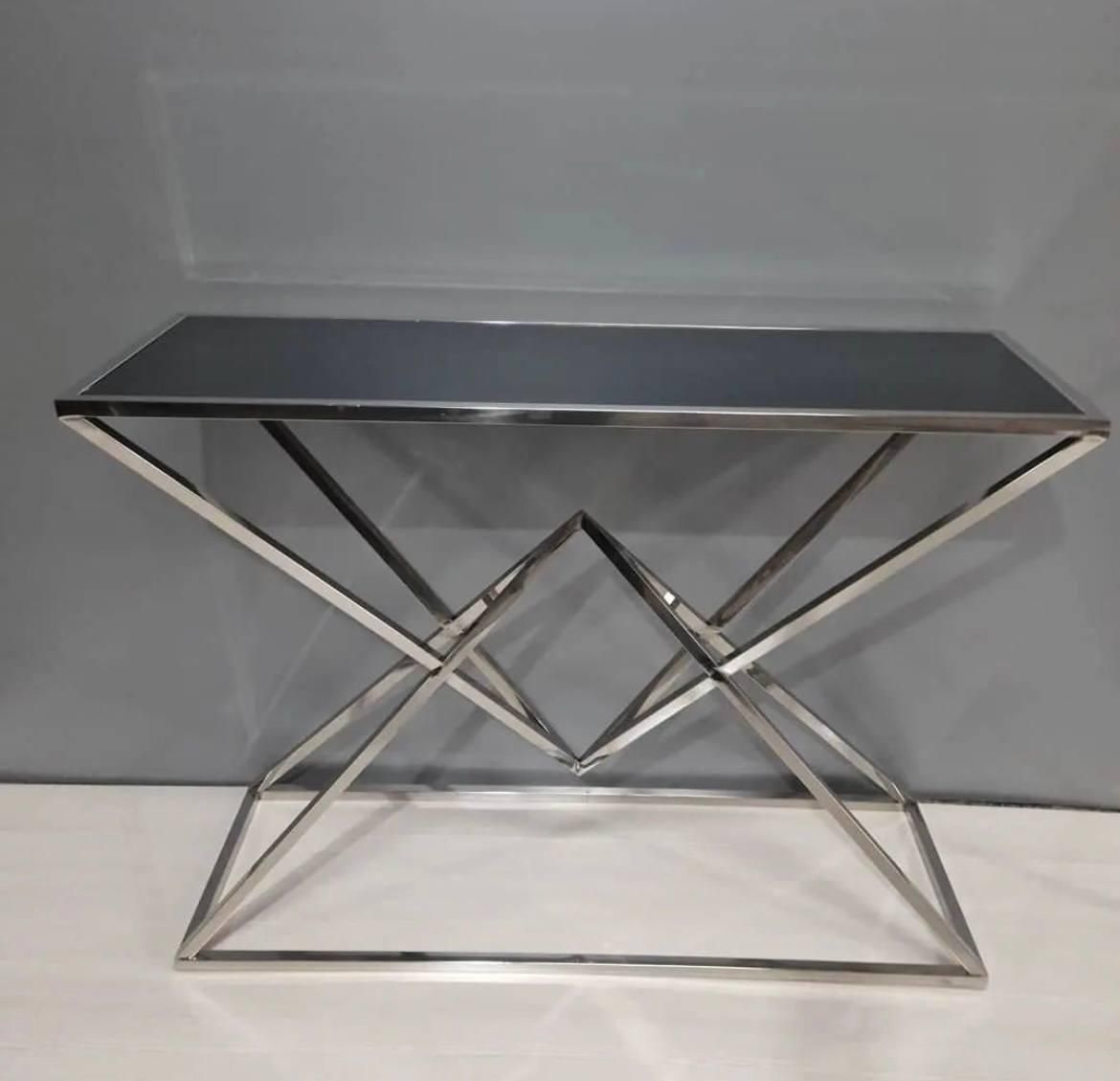 میز آرایش کنسول فلزی طرح استیل لاکچری هرمی|بوفه، ویترین، کنسول|آفتاب, |دیوار