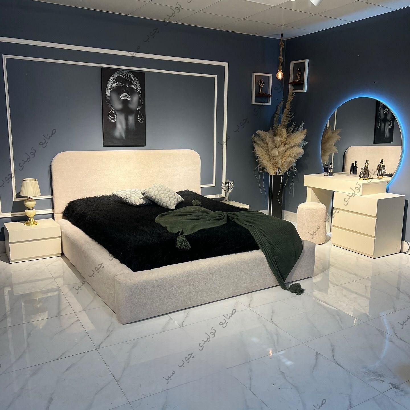 سرویس خواب مدل نگین|تخت و سرویس خواب|قروه, |دیوار