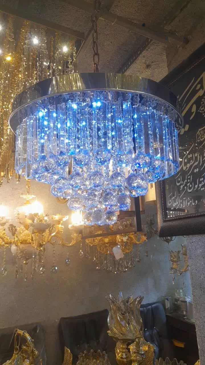 دو عدد لوستر کیریستالی گرد ۸ شعله|لوستر و چراغ آویز|تهران, خانی آباد نو شمالی|دیوار