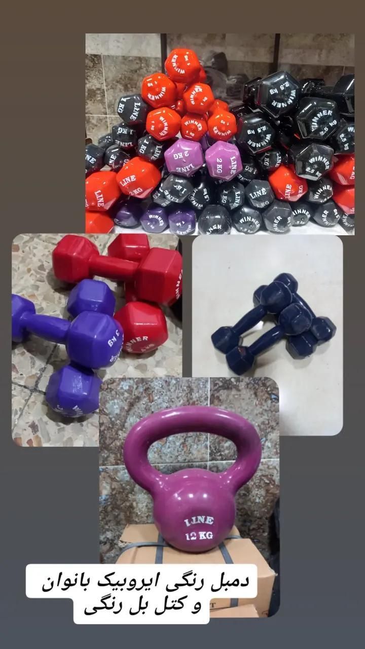 پخش دمبل رنگی بانوان و کتل بل و رک دمبل|تجهیزات ورزشی|تبریز, |دیوار