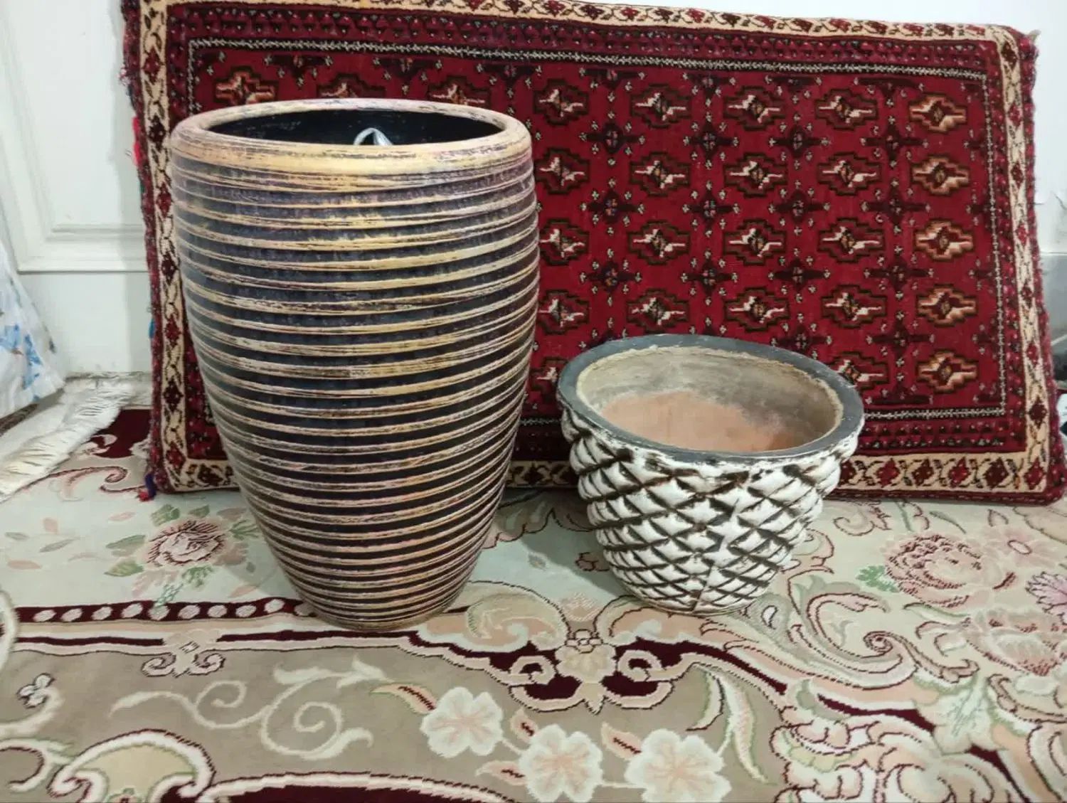 دو تا گلدان در دو سایز سفالی نو..مناسب|گل و گیاه طبیعی|مشهد, هفده شهریور|دیوار