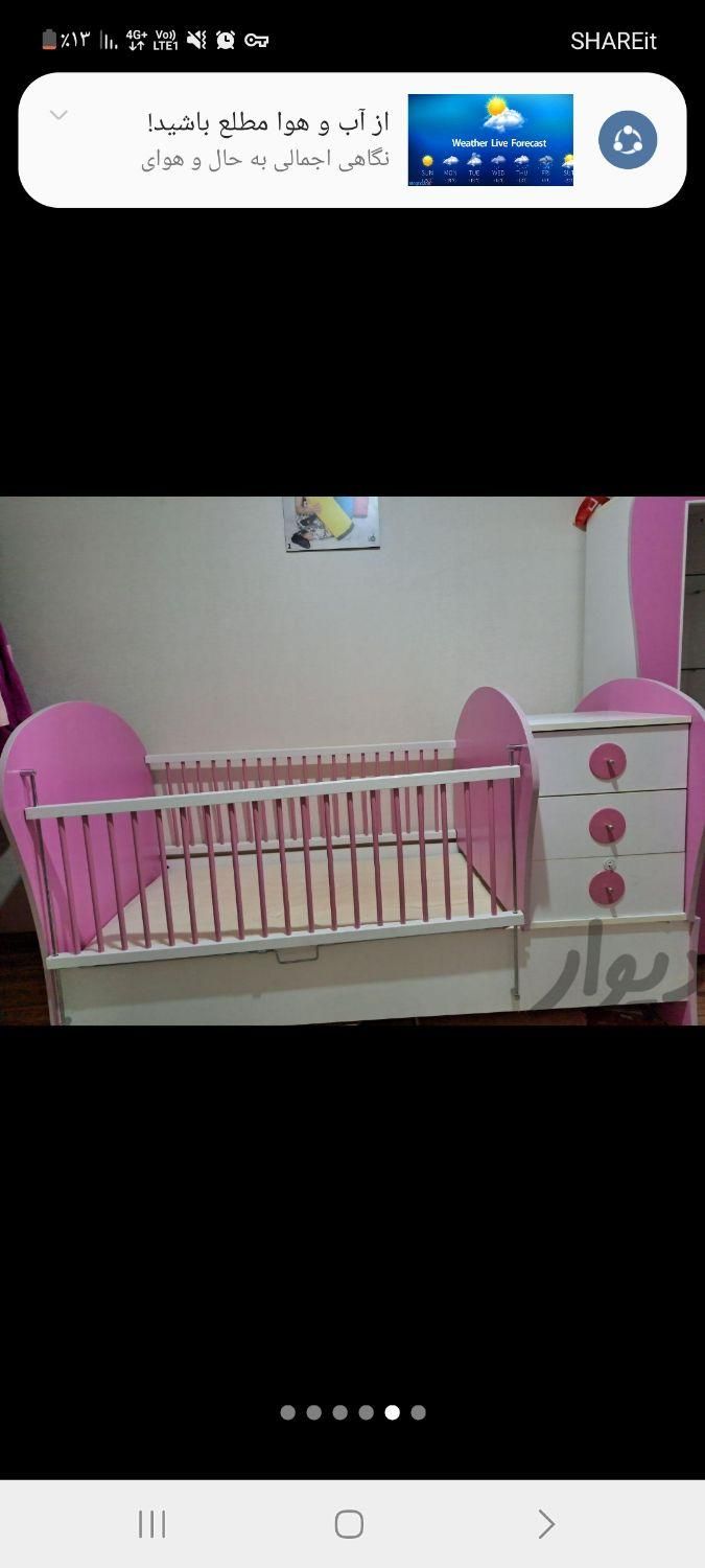 در حد نو تخت وکمد|تخت و صندلی بچه|شیراز, گلدشت معالی‌آباد|دیوار