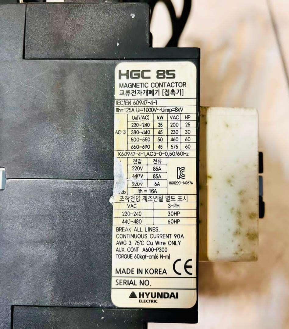 کنتاکتور ۸۵ آمپر بوبین ۲۲۰ ولت HYUNDAI HGC 85|مصالح و تجهیزات ساختمان|شیراز, قصرالدشت|دیوار