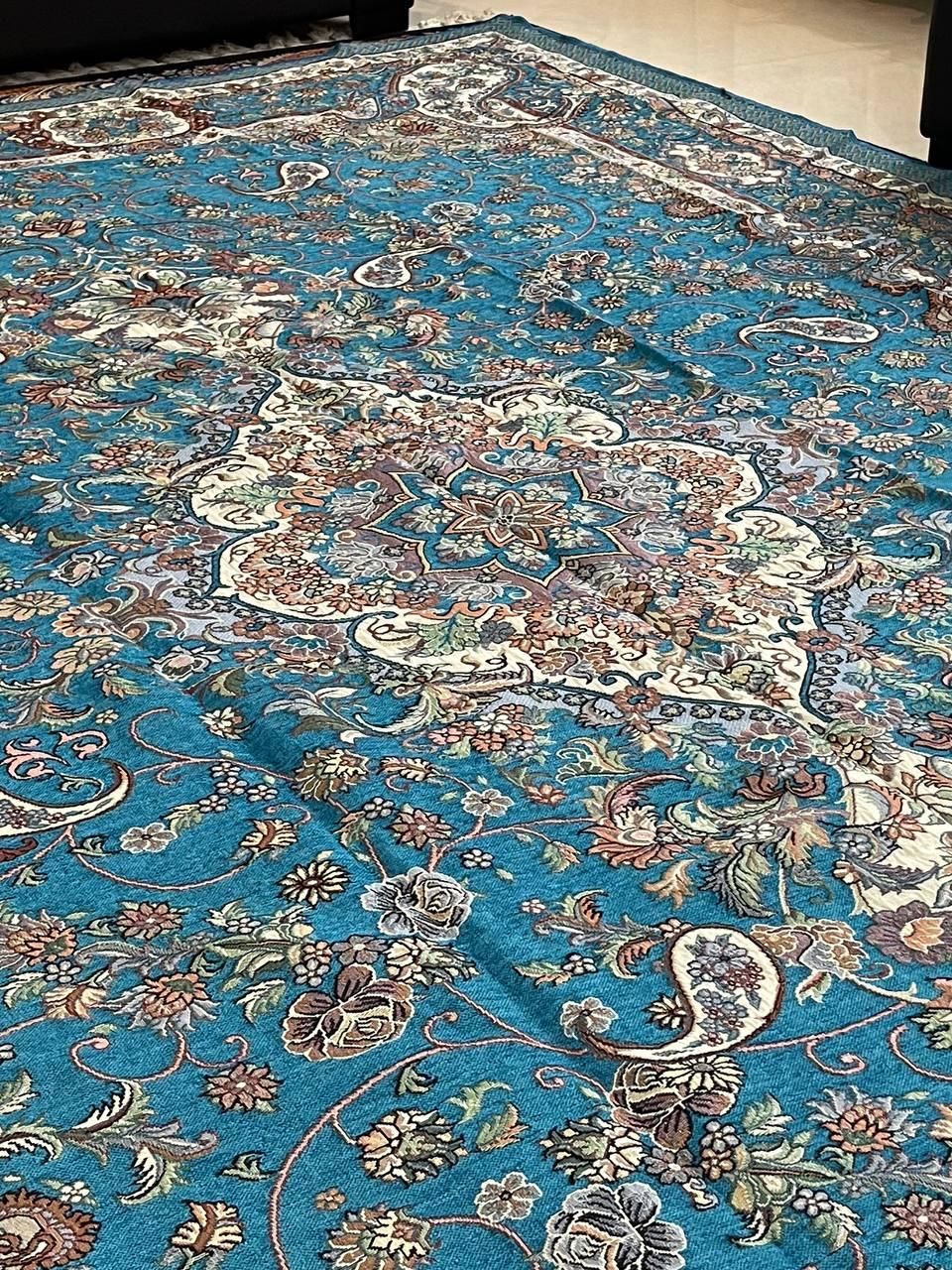یک جفت روفرشی مجلسی آبی فیروزه‌ای خاص (اصل یزد)|روفرشی|گرگان, |دیوار