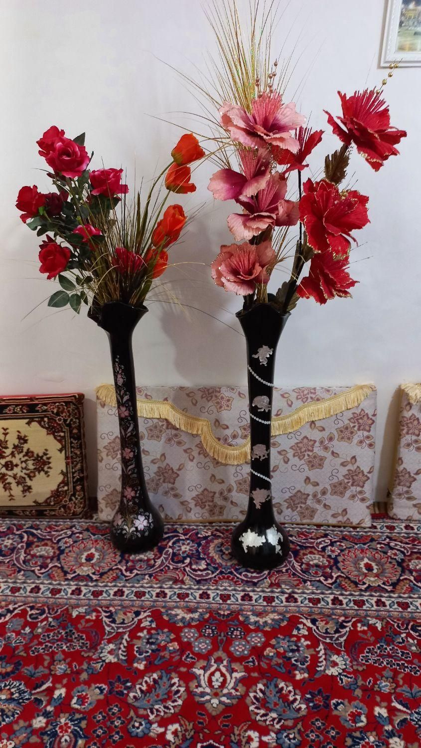 دو عدد گلدان گل های مصنوعی|گل مصنوعی|خلخال, |دیوار