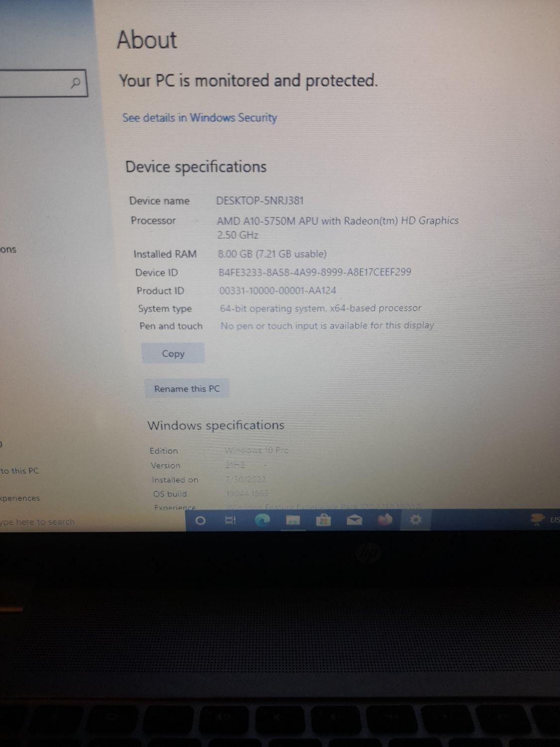 فروش لب تاپ hp.|رایانه همراه|شیراز, عفیف‌آباد|دیوار