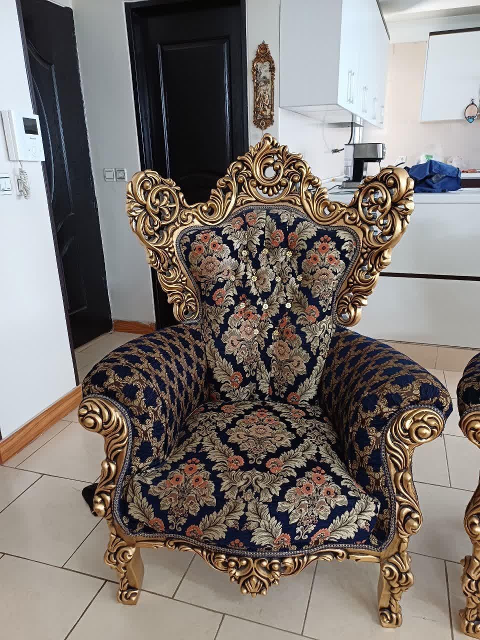 مبل سلطنتی9نفره بانهارخوری8نفره|مبلمان خانگی و میز عسلی|مشکیندشت, |دیوار