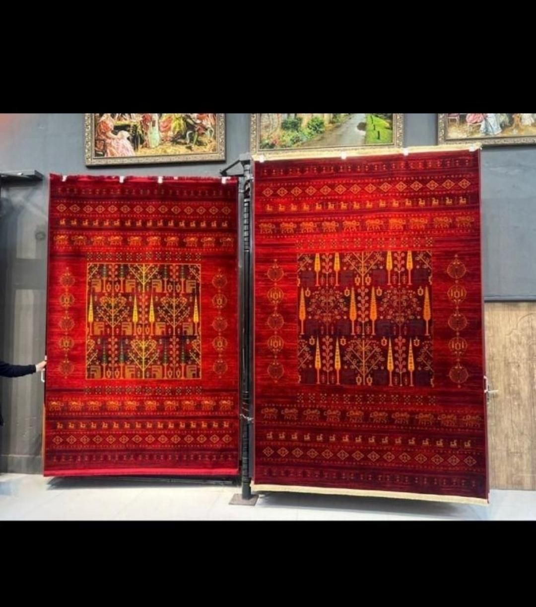 گلیم لاکی قرمز روناسی مناسب باغ ویلا تخت سفره خانه|گلیم، جاجیم، گبه|کاشان, شهید زجاجی|دیوار
