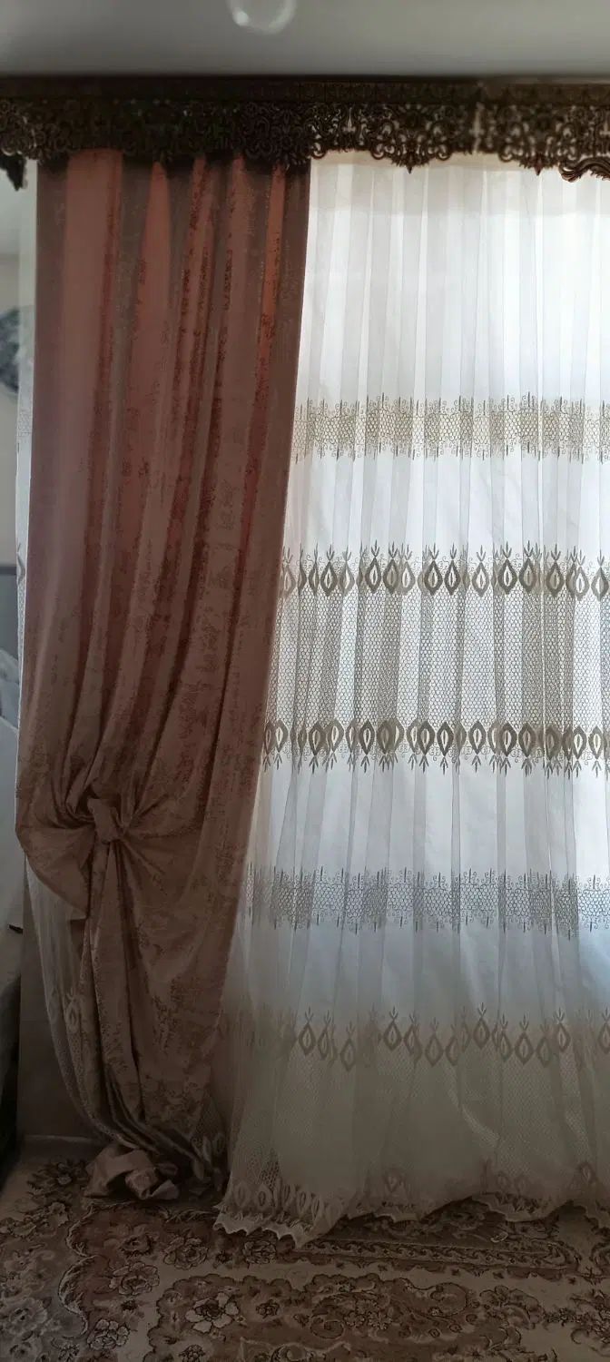 پرده ی سه متری ی پرده یک ونیمی برای پنجره|پرده، رانر، رومیزی|اصفهان, لاله|دیوار