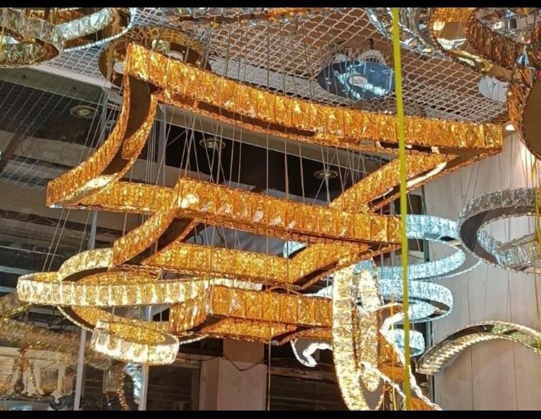 لوستر الماس.کهکشانی سه حلقه حریر.AC light|لوستر و چراغ آویز|تهران, سنگلج (شاپور)|دیوار