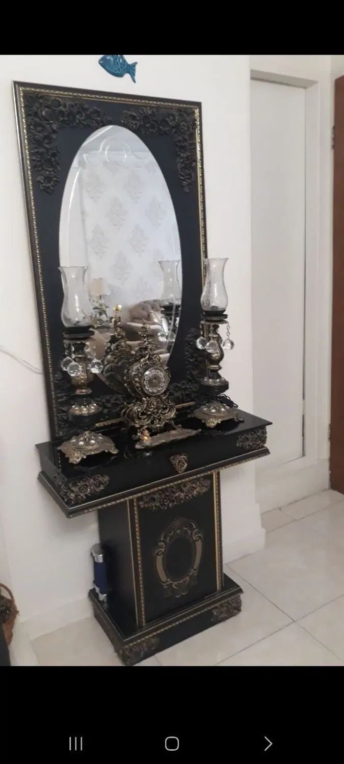 اینه کنسول بهمراه اینه شمعدان ساعت|بوفه، ویترین، کنسول|تهران, خانی آباد نو شمالی|دیوار