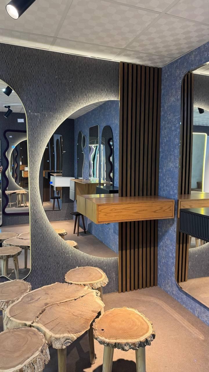 ست آینه قدی بکلایت نیم دایره ترمو وود و شلف دیواری|آینه|مشهد, کشف|دیوار