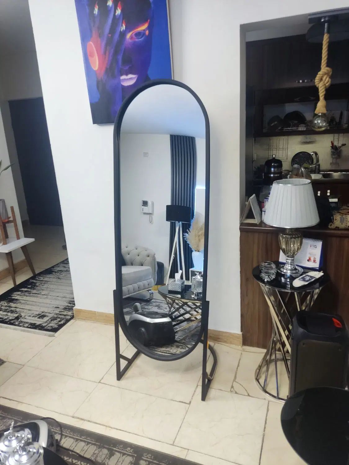لوستر حرفه ای سایز 60 و آینه ایستاده نور دار|لوستر و چراغ آویز|پردیس, فاز ۳|دیوار