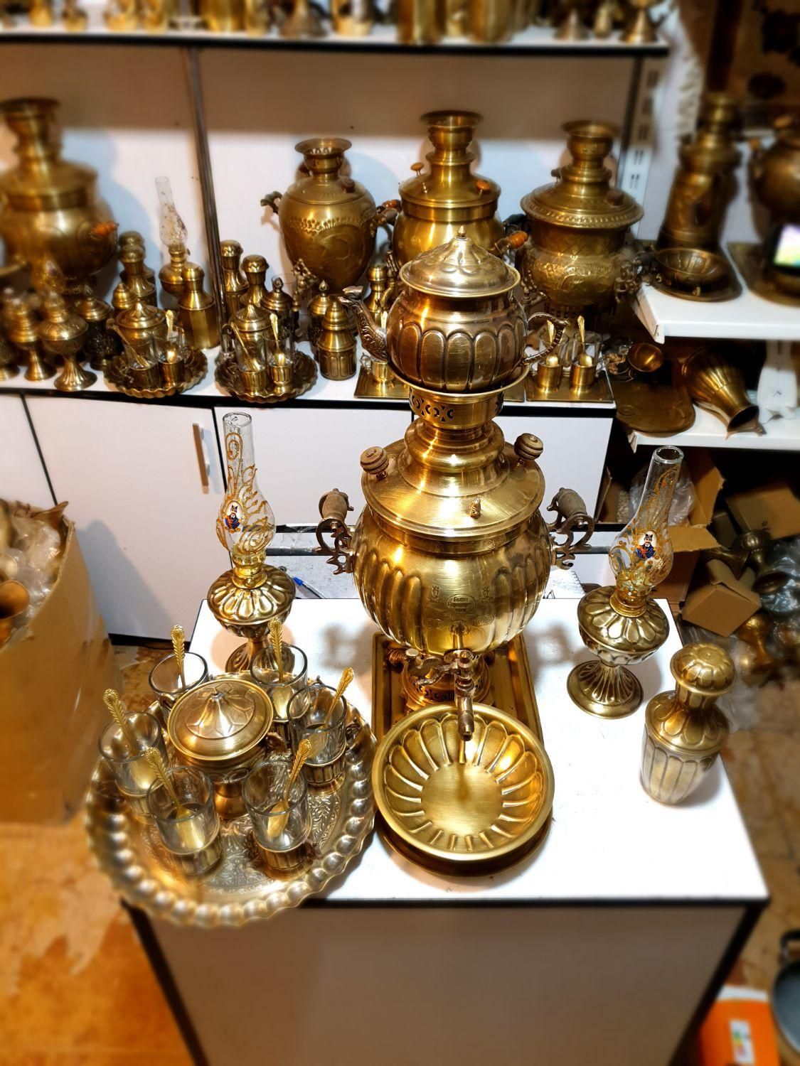 کلکسیونی عتیقه برنجی c مسی گازی زغالی ذغالی سماور|کلکسیون اشیاء عتیقه|اصفهان, دستگرده|دیوار