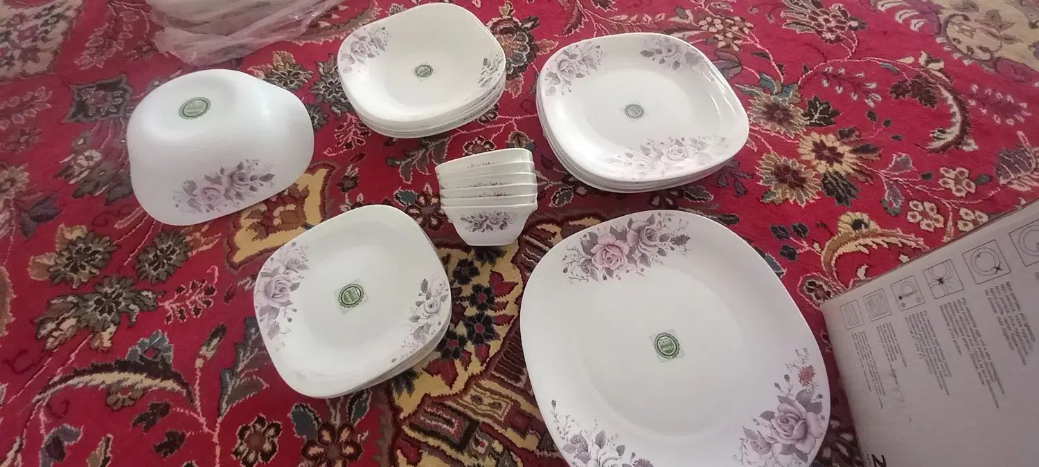 دو سرویس بشقاب کاسه آرکوپال نو مارک گلوریا|ظروف سرو و پذیرایی|لردگان, |دیوار