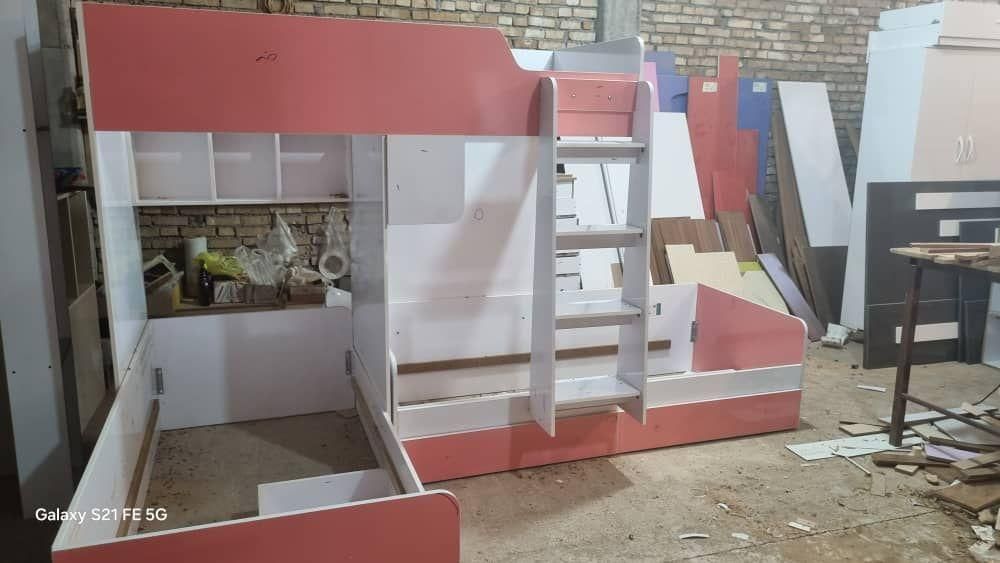 تخت دو طبقه مدل تینا|تخت و سرویس خواب|دزفول, |دیوار