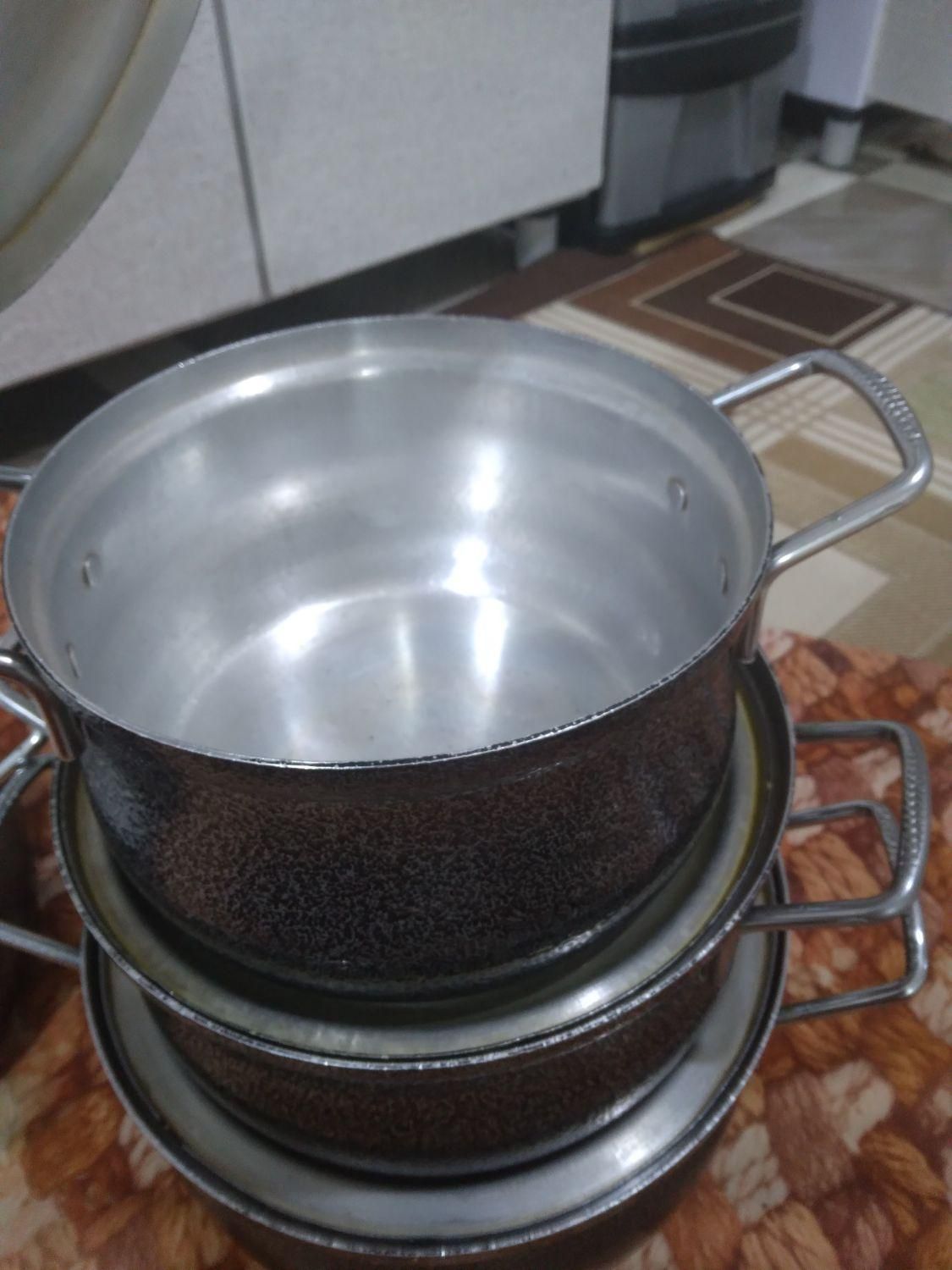 یک دست قابلمه روحی بدنه چکشی|ظروف پخت‌وپز|نورآباد, |دیوار