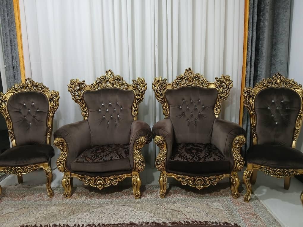 مبل سلطنتی روکش طلا و میز وسط و عسلی|مبلمان خانگی و میز عسلی|مرودشت, استادیوم‎|دیوار