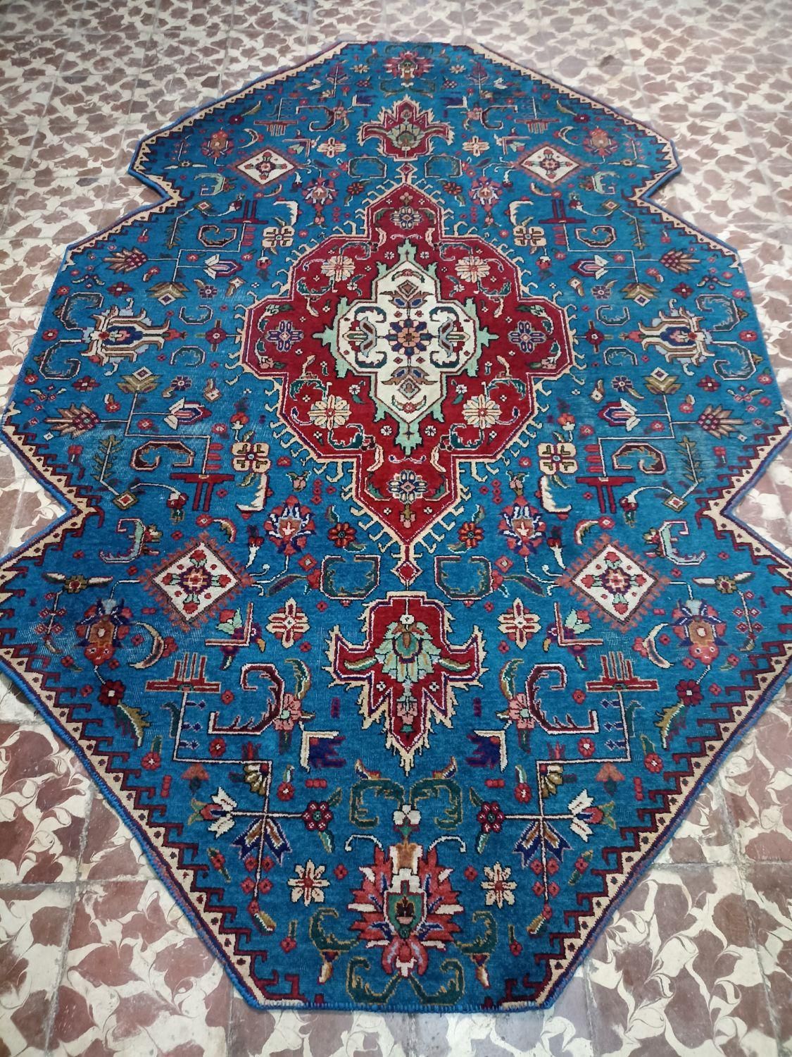 فرش دسباف قبا آذرشهر رنگ فیروزه ای اندازه2در3.15|فرش|خوی, |دیوار