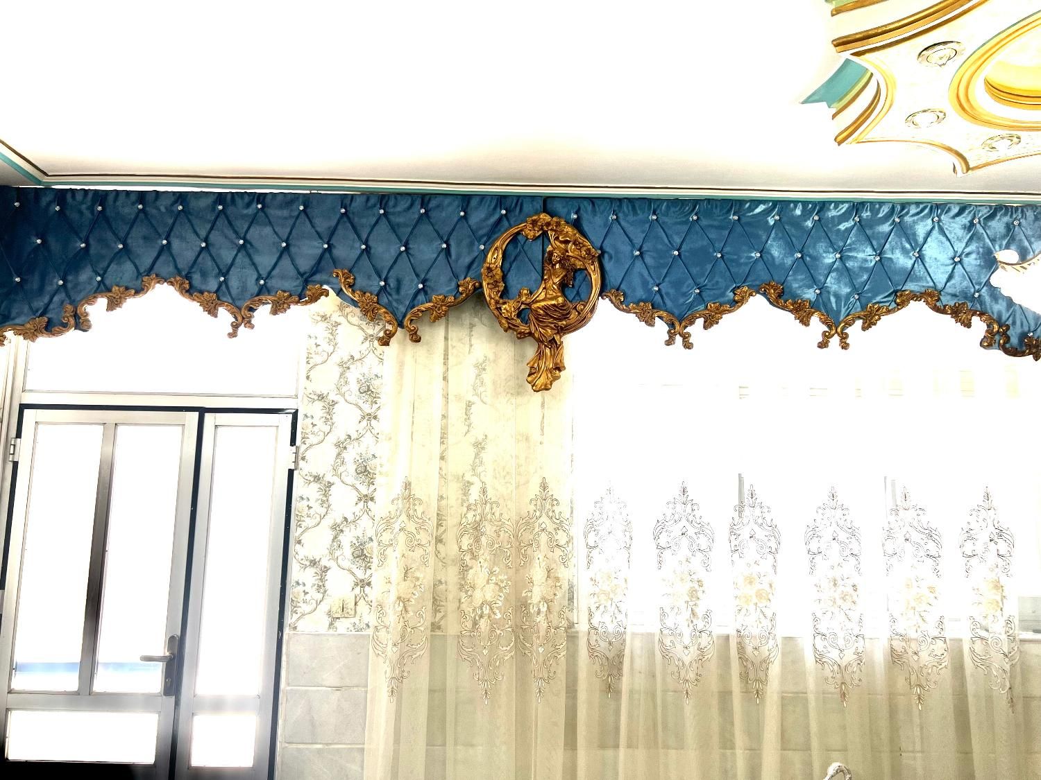 تخته مخمل پرده آبی|پرده، رانر، رومیزی|ورامین, ورامین|دیوار