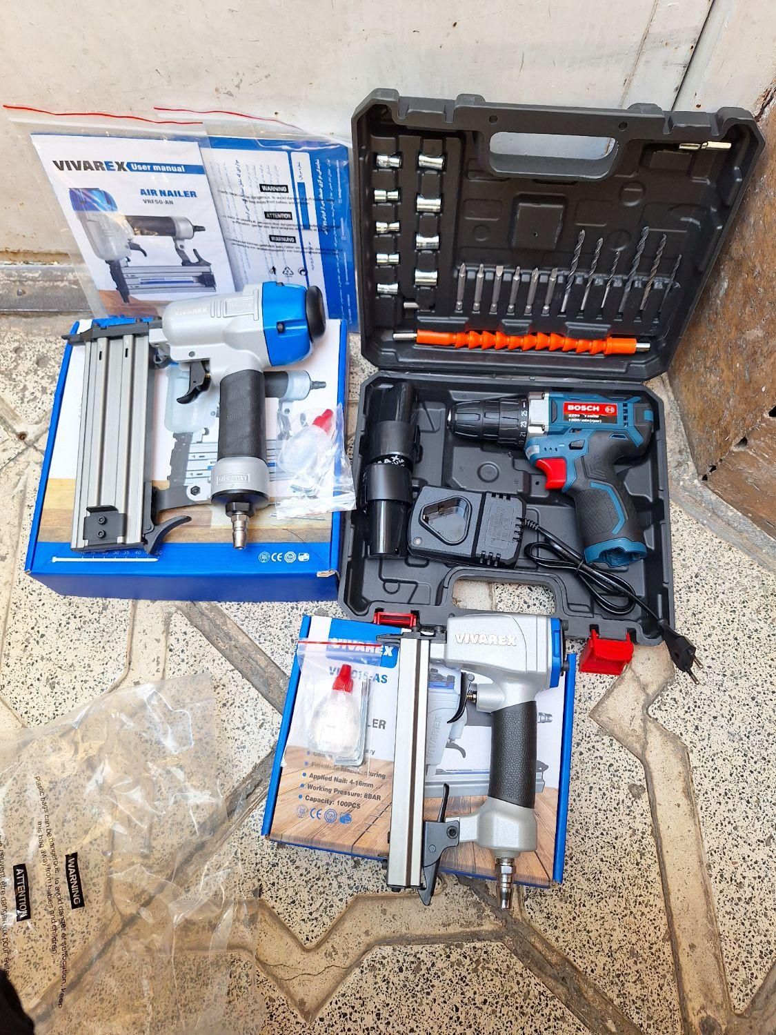 دلر دریل شارژی بوش میخکوب منگنه کوب ابزار ام دی اف|ابزارآلات|مشهد, طلاب|دیوار