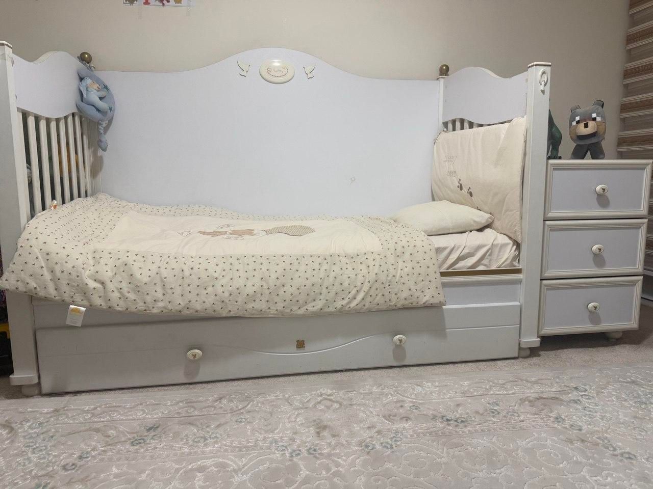 سرویس کامل تخت و کمد نوزاد و کودک ساحل چوب|تخت و سرویس خواب|اندیشه, اندیشه فاز ۳|دیوار