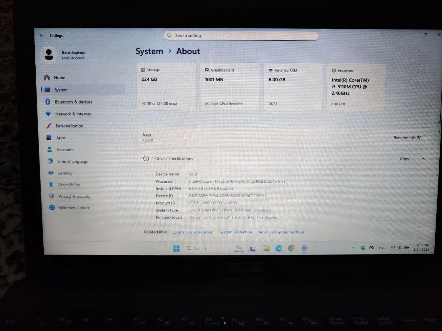 لپ تاپ ایسوس Asus x55vd i3|رایانه همراه|تهران, شهرک پرواز|دیوار