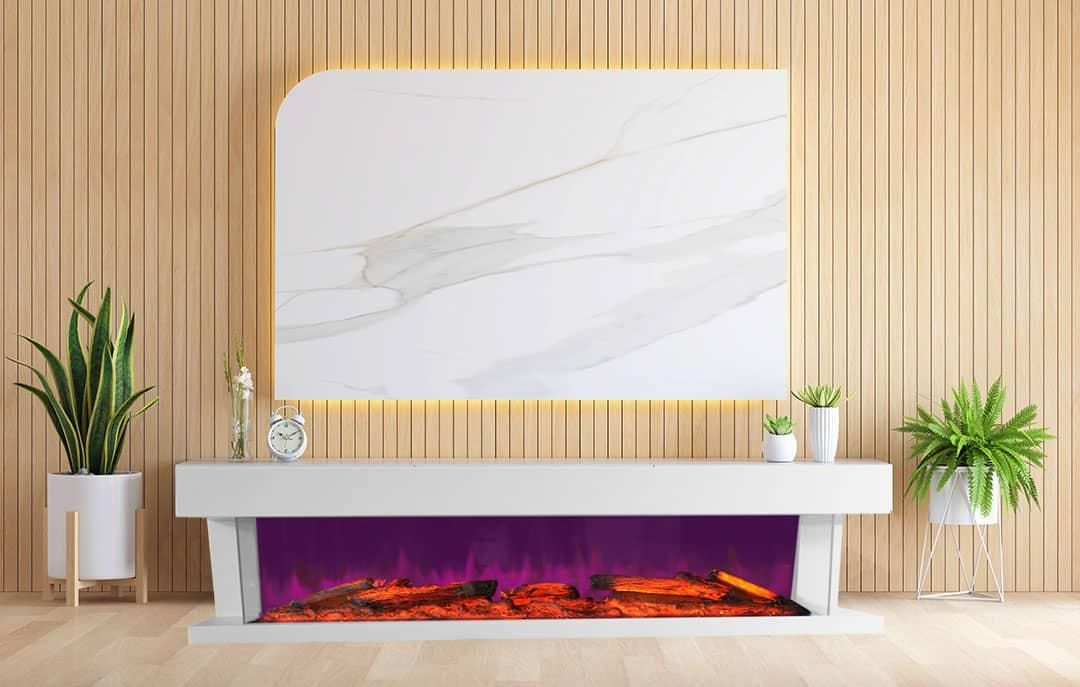 شومینه برقی سه طرفه|بخاری، هیتر، شومینه|آمل, |دیوار