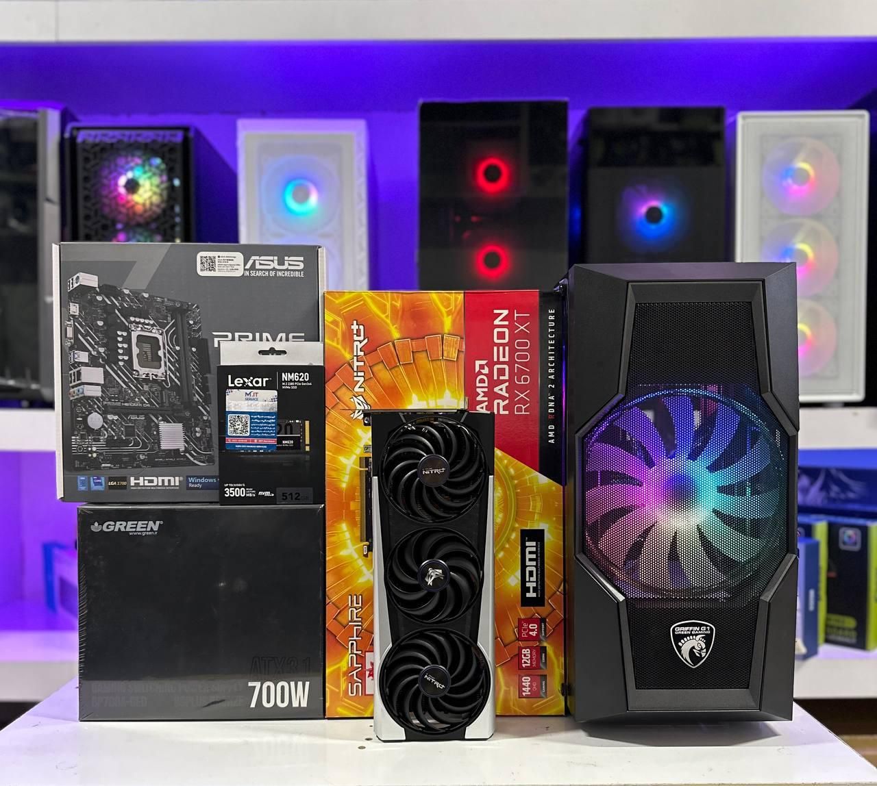کیس گیمینگ RX6700XT nitro Plusپردازندهi512400F|رایانه رومیزی|مشهد, فلسطین|دیوار