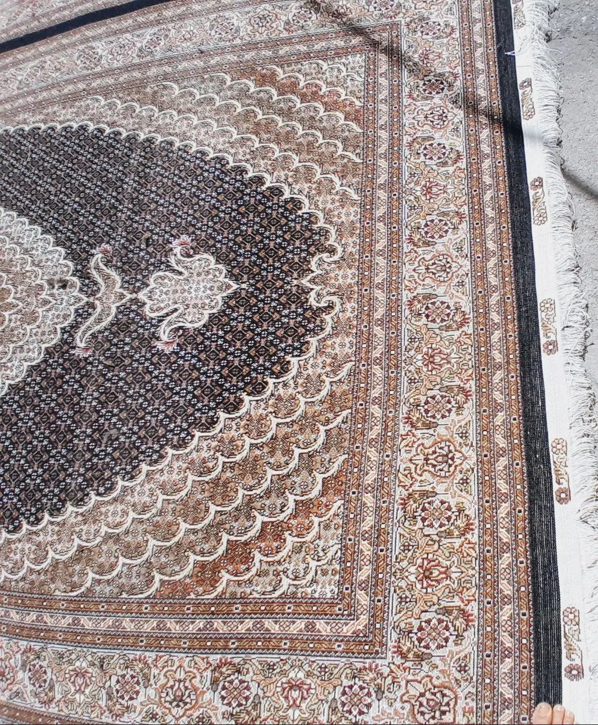 جفت ۶متری زمینه سرمه ای ۱۳متن با بهترین نخ|فرش|تهران, جنت‌آباد جنوبی|دیوار
