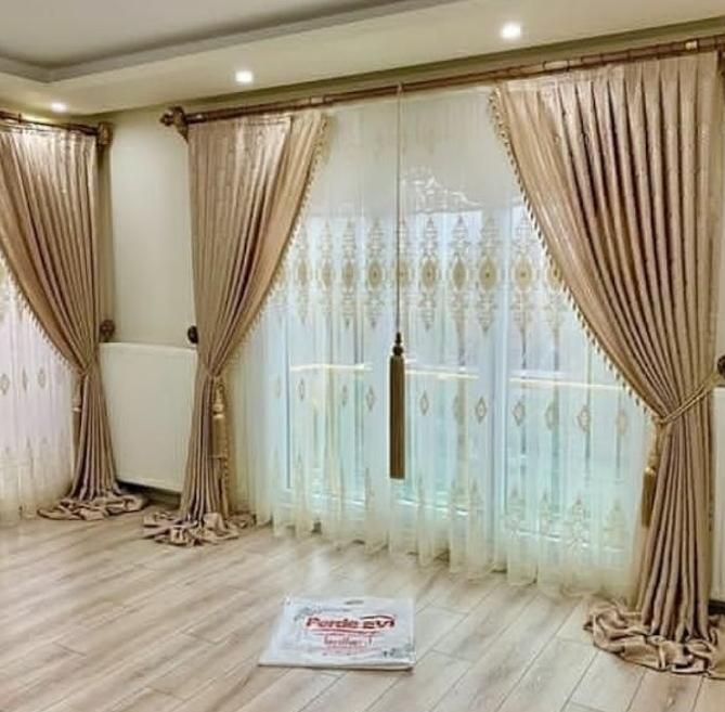 پرده فلت و ۲ عدد دستک مخمل ترک زیر قیمت خرید|پرده، رانر، رومیزی|مشهد, آزادشهر|دیوار