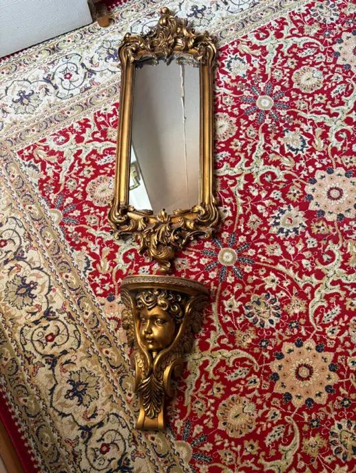 مجسمه آباژور پلی استر و آینه کنسول پلی استر|صنایع دستی و سایر لوازم تزئینی|رشت, صفاری|دیوار