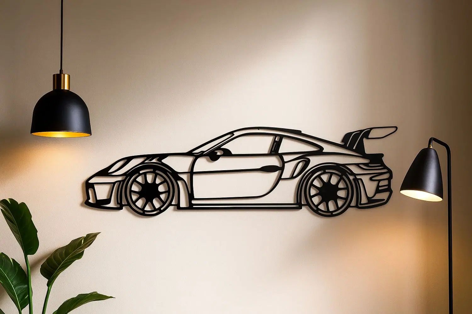 دیوارکوب فلزی دکوراتیو طرح پورشه GT3 RS|تابلو، نقاشی، عکس|تهران, صادقیه|دیوار