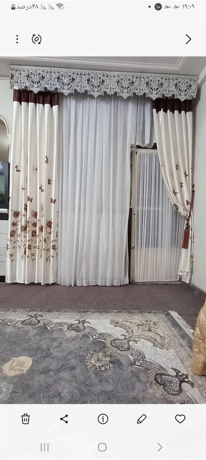 پرده حریرش فروخته شده فقط والان مونده|پرده، رانر، رومیزی|قرچک, زیبا شهر|دیوار