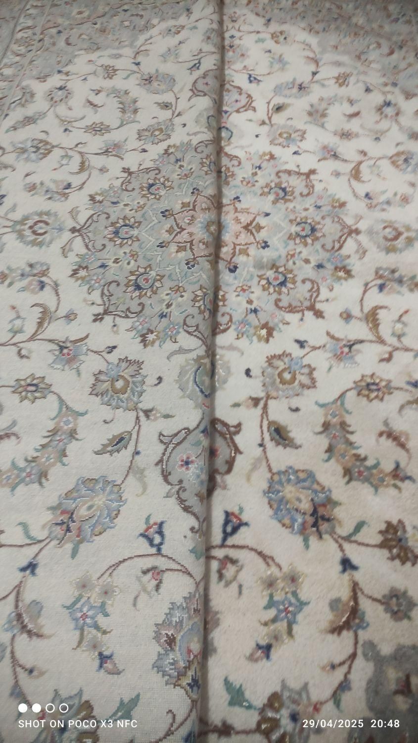 فرش گل ابریشم جفت|فرش|کرمانشاه, |دیوار