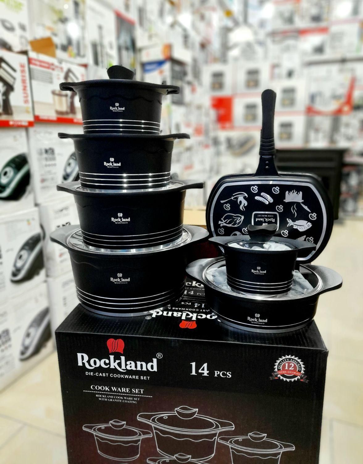 قابلمه چدن گرانیت راکلند ۱۴ پارچه/قابلمه راکلند|ظروف پخت‌وپز|مشهد, رسالت|دیوار