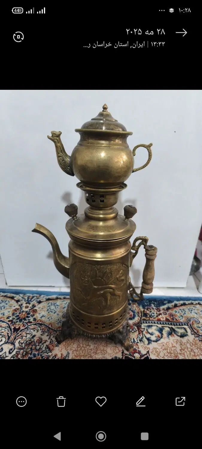 سماورصحرائ شکاری سه مهر|کلکسیون اشیاء عتیقه|مشهد, توس (بلوار توس)|دیوار