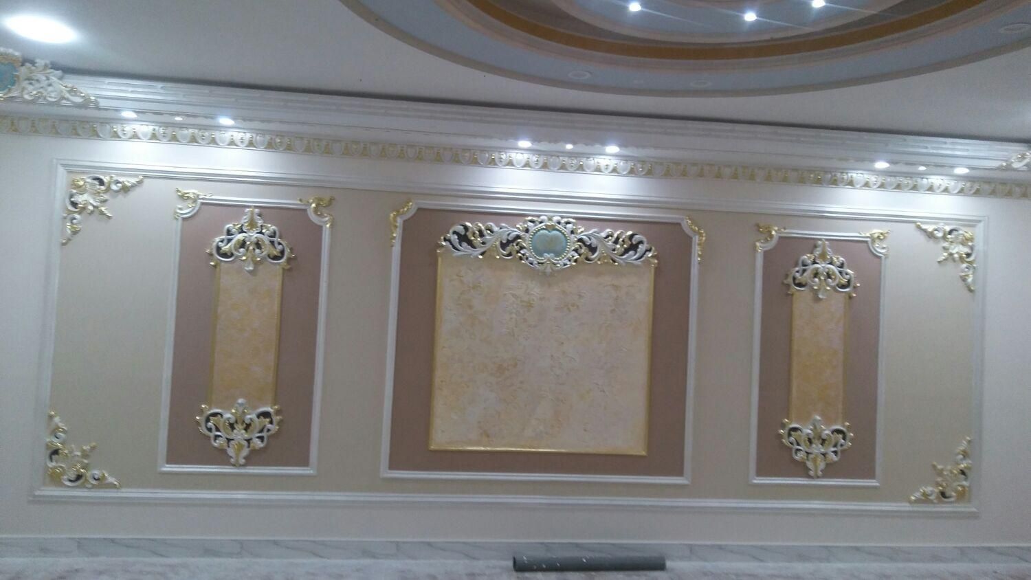 پتینه ورق طلا رنگ امیزی گچبری|خدمات پیشه و مهارت|اهواز, شهرک حفاری|دیوار