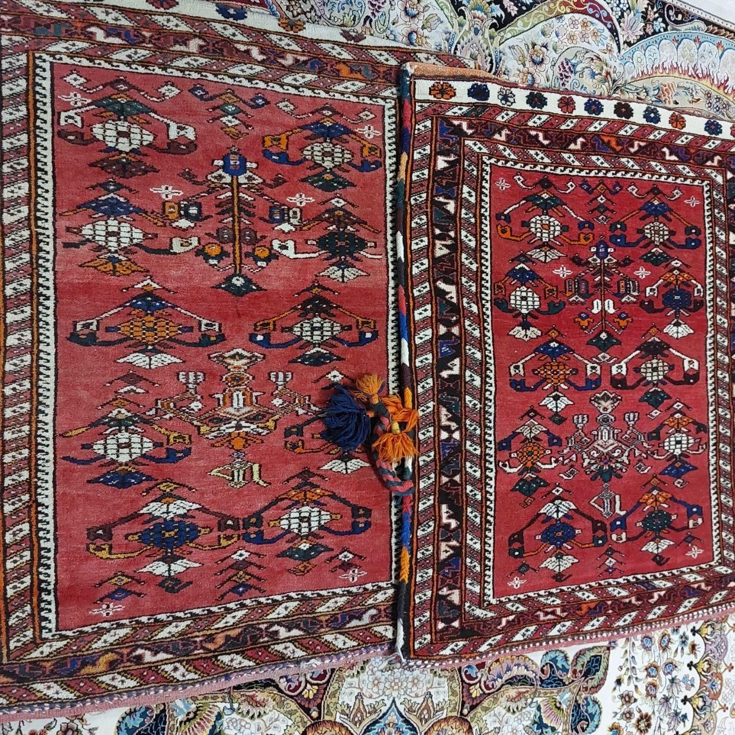 یک جفت تاچه قدیمی|گلیم، جاجیم، گبه|مبارکه, |دیوار