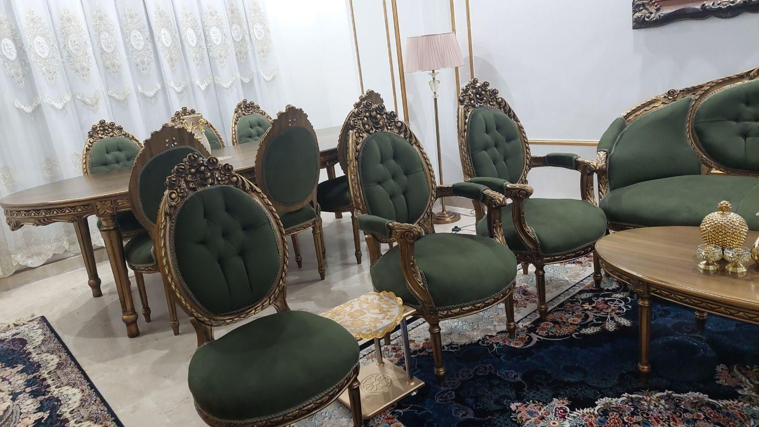 مبل ۹ نفره میزنهارخوری ۶ نفره ست در حد نو|مبلمان خانگی و میز عسلی|بومهن, |دیوار