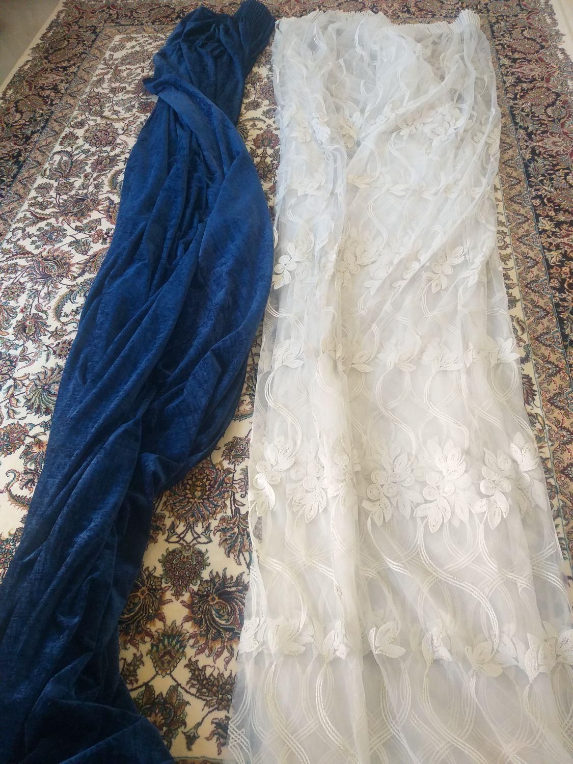 پرده توری ترک ودستک مخمل۲مترو۸۰در۳متر|پرده، رانر، رومیزی|مشهد, کارمندان دوم|دیوار