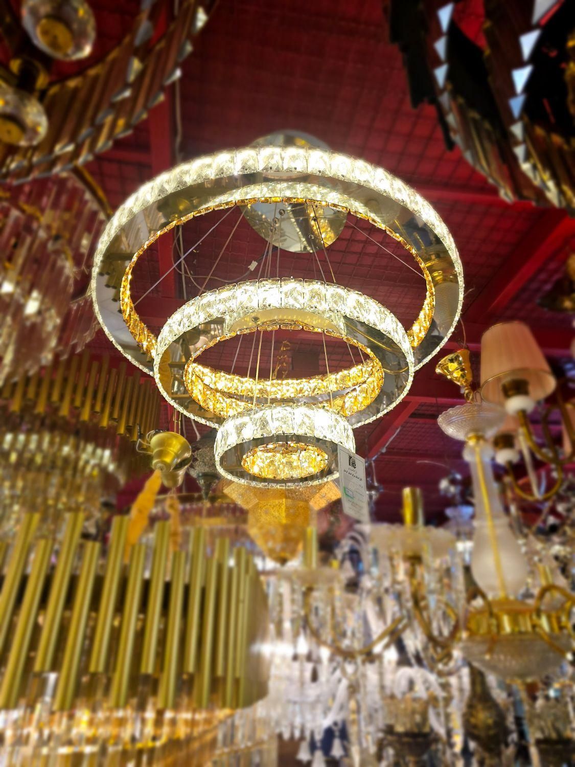 لوستر کریستالی ال ای دی سه طبقه|لوستر و چراغ آویز|کرمان, |دیوار