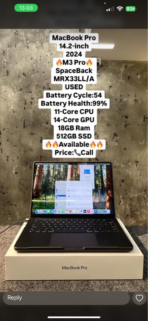 MacBook M3 Pro MRX33|رایانه همراه|تهران, جردن|دیوار