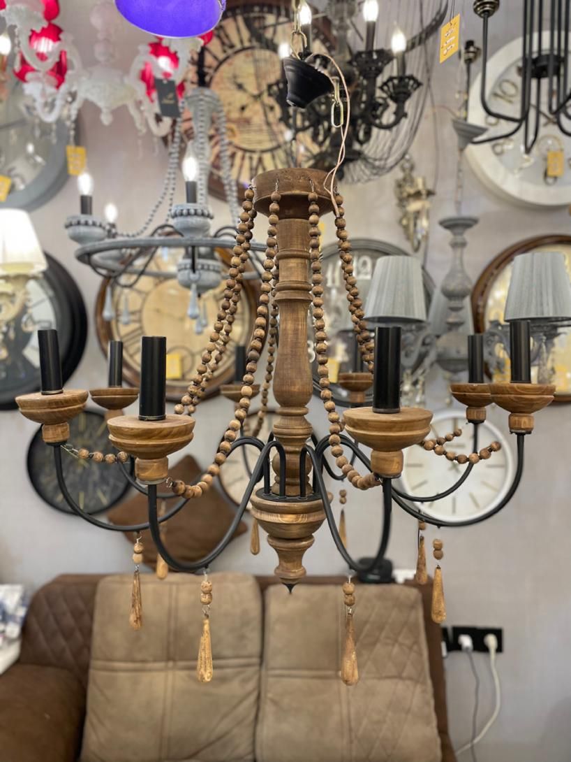 لوستر چوبی(رستیک)|لوستر و چراغ آویز|مشهد, امامیه (شهرک غرب)|دیوار