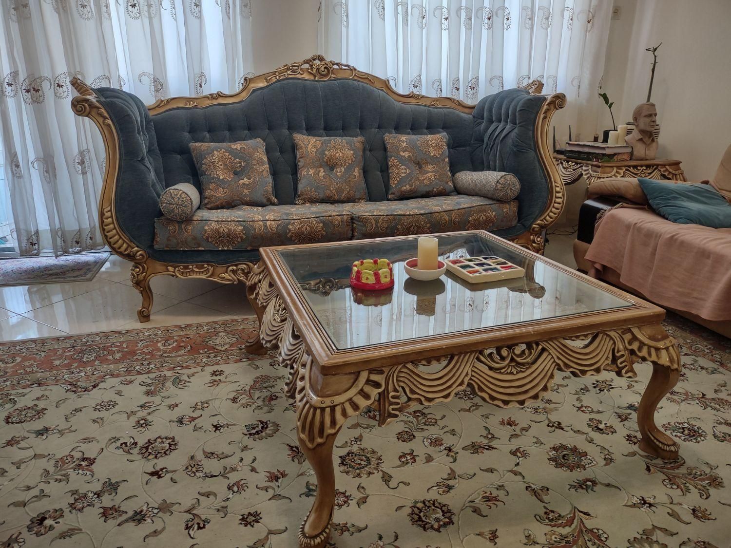 مبل سلطنتی ۷نفره و ناهارخوری ۸ نفره|مبلمان خانگی و میز عسلی|رشت, گلسار|دیوار